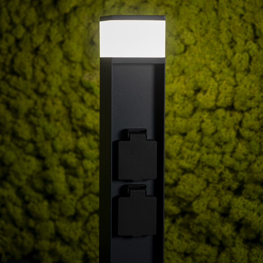 Buitenlamp met 2 stopcontacten DASTEN 1xG9/11W/230V 50 cm IP44 zwart