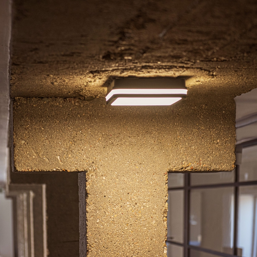 LED Plafondlamp voor buiten met bewegingssensor BENO LED/24/30W/230V 3000/3500/4000K IP65 antraciet hoekig