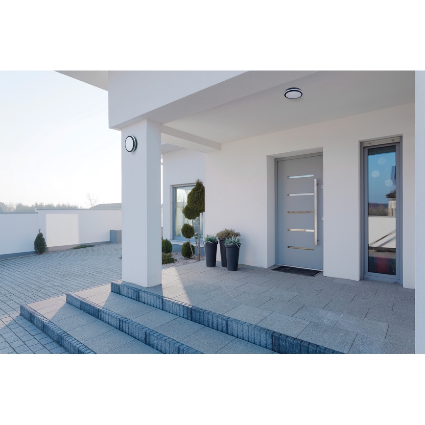 LED Plafondlamp voor buiten met bewegingssensor BENO LED/24/30W/230V 3000/3500/4000K IP65 antraciet rond