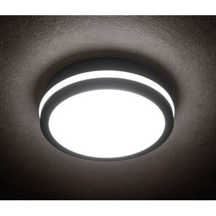 LED Plafondlamp voor buiten met bewegingssensor BENO LED/24/30W/230V 3000/3500/4000K IP65 antraciet rond