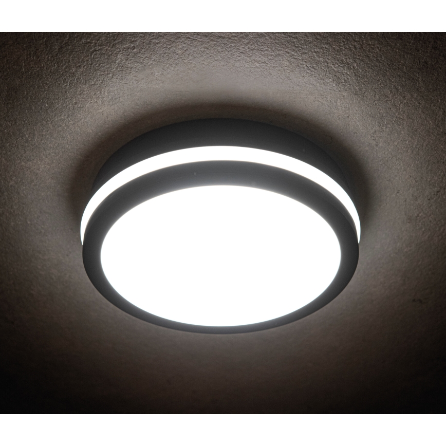 LED Plafondlamp voor buiten met bewegingssensor BENO LED/24/30W/230V 3000/3500/4000K IP65 antraciet rond