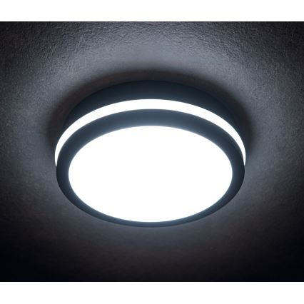 LED Plafondlamp voor buiten met bewegingssensor BENO LED/24/30W/230V 3000/3500/4000K IP65 antraciet rond