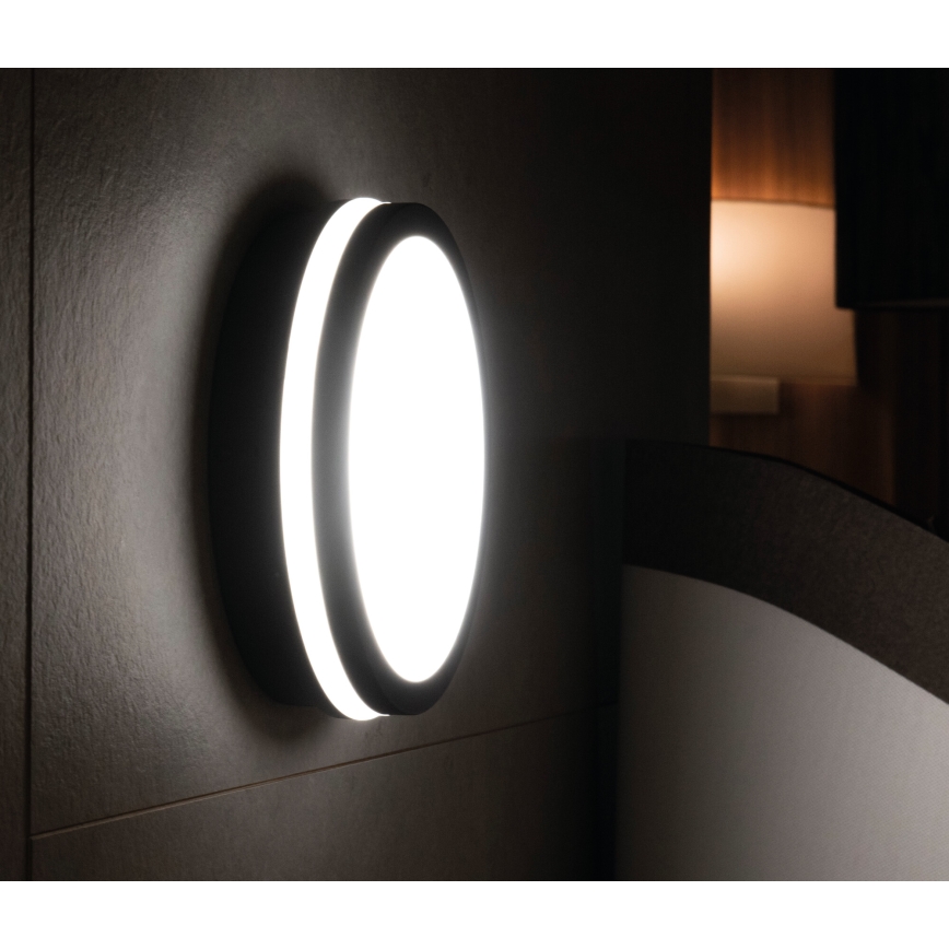LED Plafondlamp voor buiten met bewegingssensor BENO LED/24/30W/230V 3000/3500/4000K IP65 antraciet rond