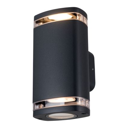 Wandlamp voor buiten ZEVI 2xGU10/10W/230V IP54 zwart