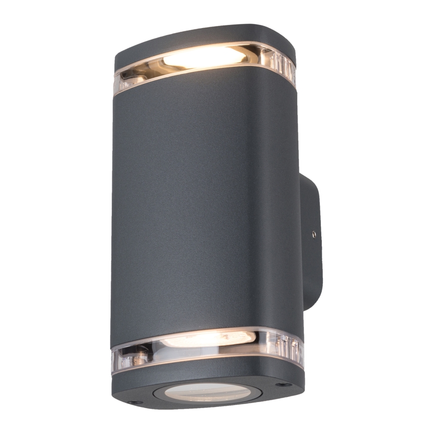 Wandlamp voor buiten ZEVI 2xGU10/10W/230V IP54 antraciet