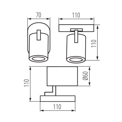 Wandspot LAURIN 1xGU10/10W/230V messing/wit