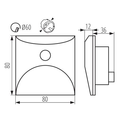 LED traparmatuur met bewegings- en schemersensor EXIN LED/2,5W/230V 4000K IP65 wit vierkant