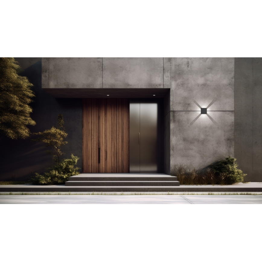LED buitenwandlamp REFAZI LED/6W/230V IP54 zwart