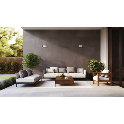 LED buitenwandlamp LERTO LED/12W/230V IP54 zwart