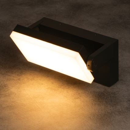 LED buitenwandlamp met bewegings- en schemersensor XERTO LED/20W/230V 3000/4000/6500K IP44 zwart