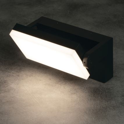 LED buitenwandlamp met bewegings- en schemersensor XERTO LED/20W/230V 3000/4000/6500K IP44 zwart
