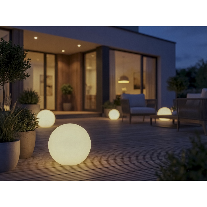 Buitenlamp STONO 1xE27/20W/230V Ø 30 cm IP65 wit