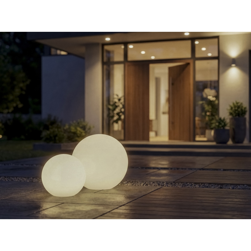 Buitenlamp STONO 1xE27/20W/230V Ø 30 cm IP65 wit