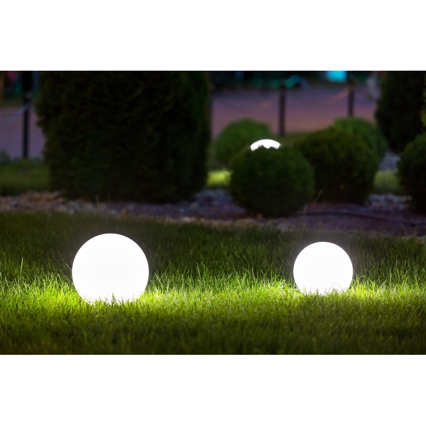 Buitenlamp STONO 1xE27/20W/230V Ø 30 cm IP65 wit
