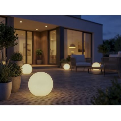 Buitenlamp STONO 1xE27/20W/230V Ø 40 cm IP65 wit