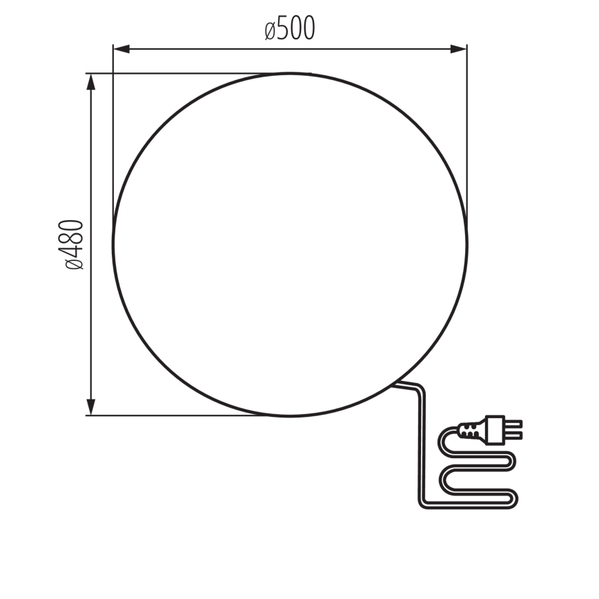 Buitenlamp STONO 1xE27/20W/230V Ø 50 cm IP65 wit