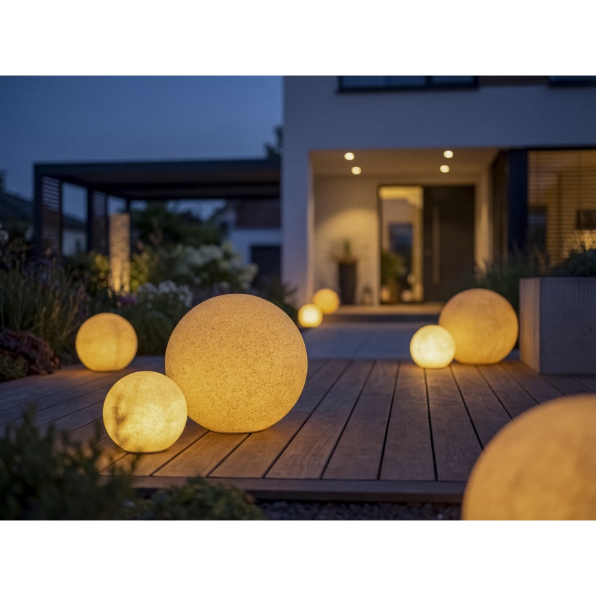 Buitenlamp STONO 1x E27/15W/230V Ø 20 cm IP65 beige