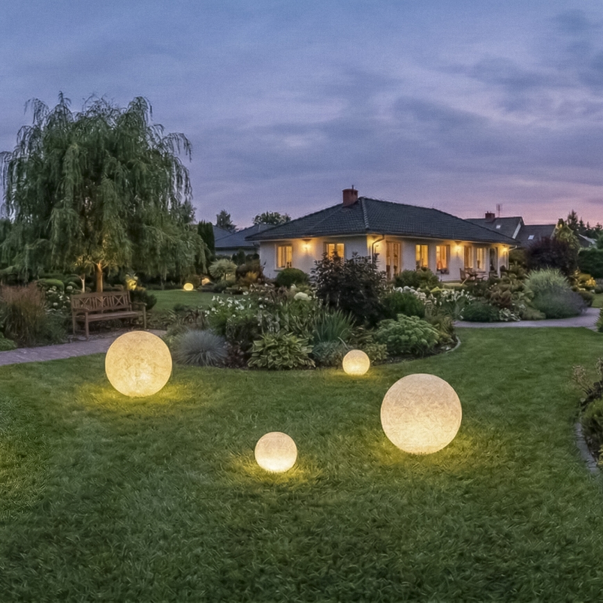 Buitenlamp STONO 1x E27/15W/230V Ø 20 cm IP65 beige