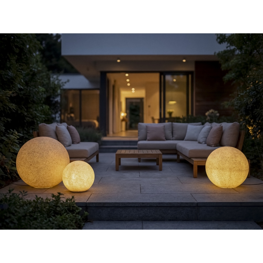 Buitenlamp STONO 1xE27/20W/230V Ø 30 cm IP65 beige
