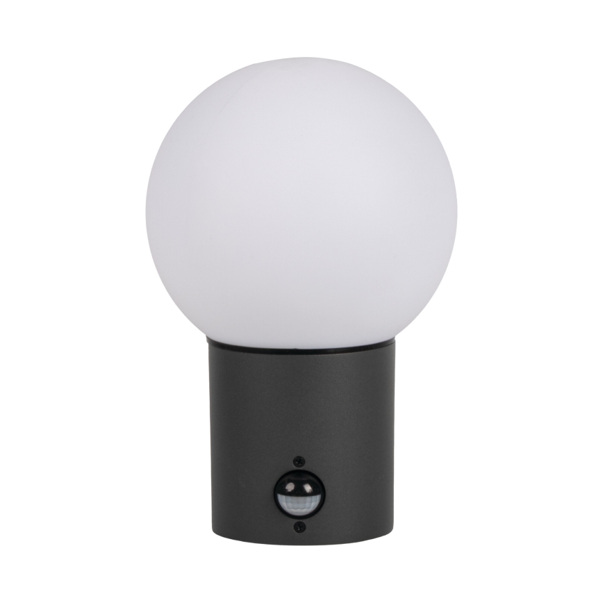 Buitenwandlamp met bewegings- en schemersensor STONO 1xE27/15W/230V IP65 antraciet
