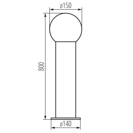 Buitenlamp STONO 1xE27/15W/230V 80 cm IP65 antraciet