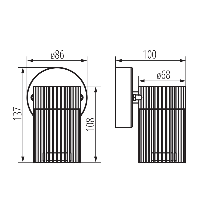 Buitenwandspot RADILO 1xGU10/11W/230V IP44 zwart