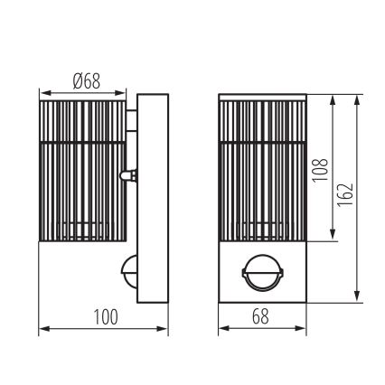 Buitenwandspot met bewegings- en schemersensor RADILO 1xGU10/11W/230V IP44 zwart