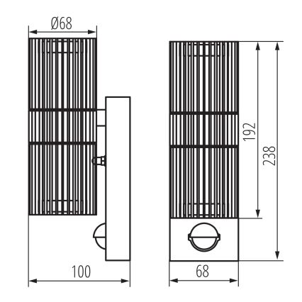 Buitenwandspot met bewegings- en schemersensor RADILO 2xGU10/11W/230V IP44 zwart