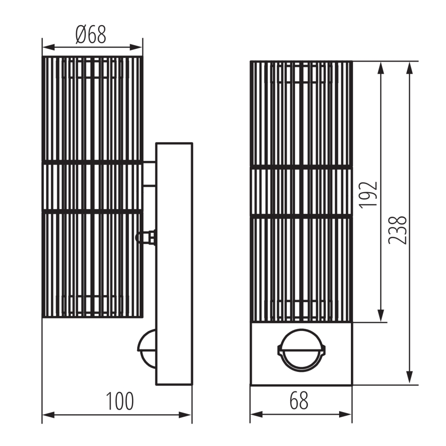 Buitenwandspot met bewegings- en schemersensor RADILO 2xGU10/11W/230V IP44 zwart