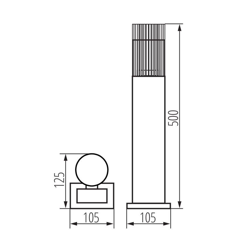 Buitenlamp RADILO 1xGU10/11W/230V 50 cm IP44 zwart