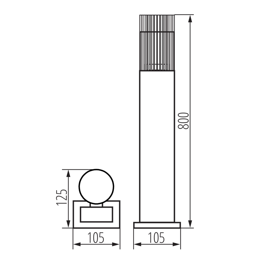 Buitenlamp RADILO 1xGU10/11W/230V, 80 cm, IP44, zwart