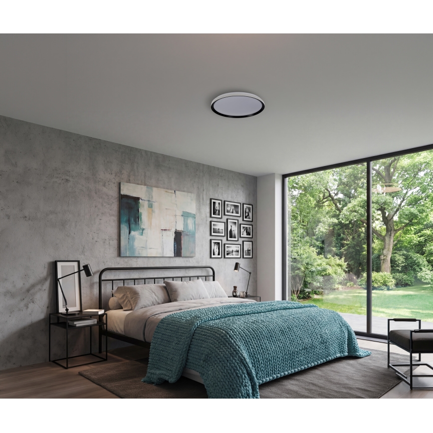Dimbare LED-plafondlamp LIXAN LED/65W/230V 3000-6500K, diameter 48,6 cm, wit/zwart + afstandsbediening