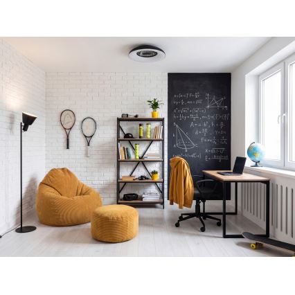 LED RGBW dimbare plafondlamp met ventilator PLAVE PAN LED/48W/230V 3000-6500K Ø 60 cm zwart + afstandsbediening
