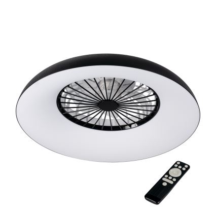 LED RGBW dimbare plafondlamp met ventilator PLAVE PAN LED/48W/230V 3000-6500K Ø 60 cm zwart + afstandsbediening