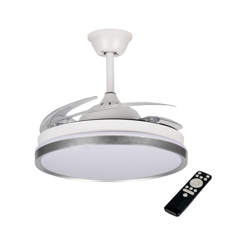 Dimbare LED-plafondlamp met ventilator PLAVE LED/36W/230V 3000-6500K zilver/wit + afstandsbediening