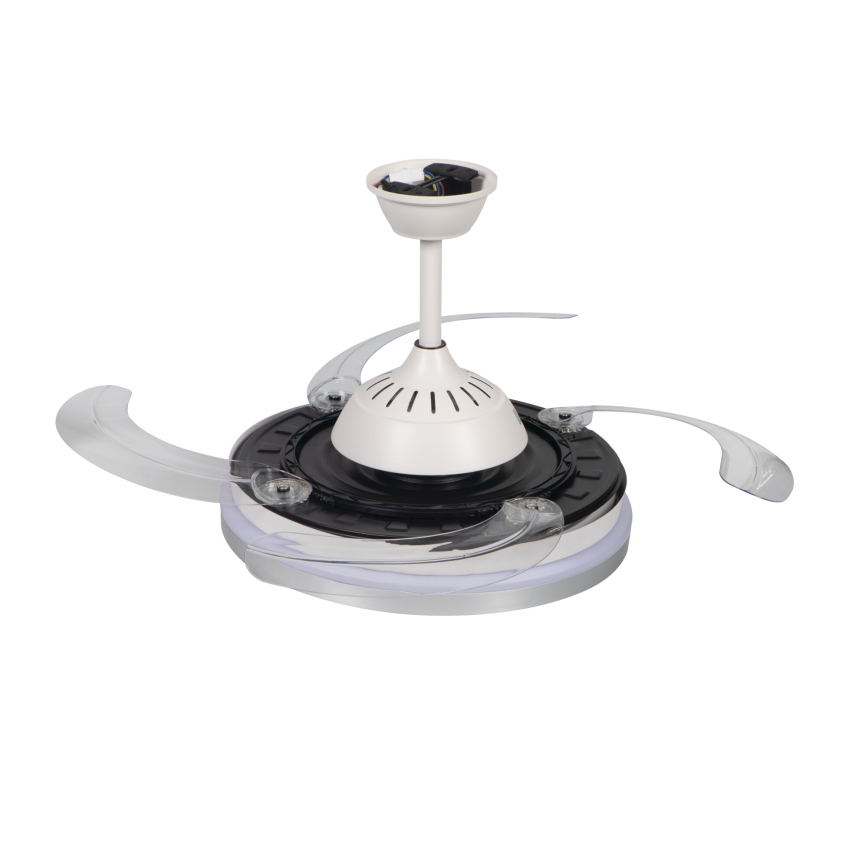 Dimbare LED-plafondlamp met ventilator PLAVE LED/36W/230V 3000-6500K zilver/wit + afstandsbediening