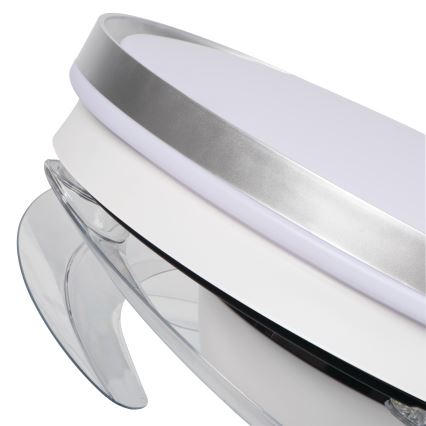 Dimbare LED-plafondlamp met ventilator PLAVE LED/36W/230V 3000-6500K zilver/wit + afstandsbediening