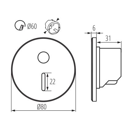 LED-traparmatuur met bewegings- en schemersensor MAGNIK LED/1,7W/230V 2700/3300/3900/4600/5700K wit, rond