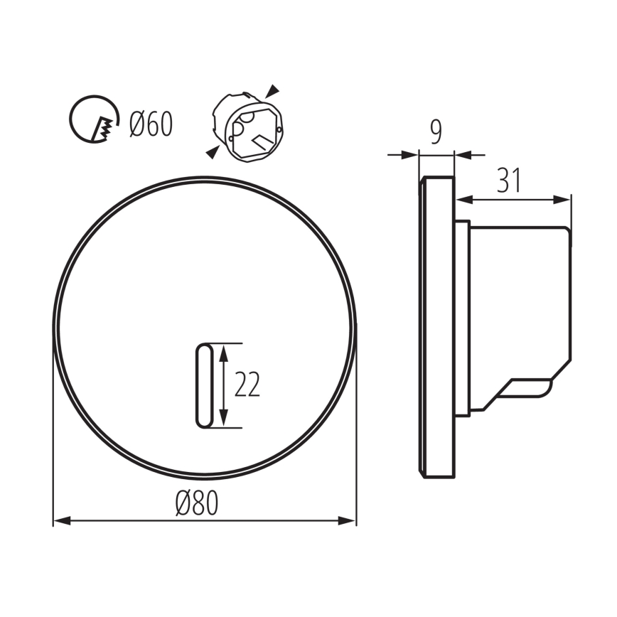 LED-trapverlichting MAGNIK LED/1,7W/230V 2700/3300/3900/4600/5700K zwart rond