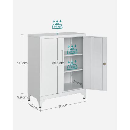 Kantoorkast KAZE 80x40 cm wit