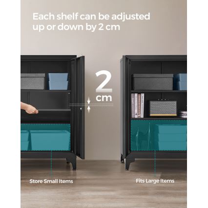 Kantoorkast KAZE 80x40 cm zwart