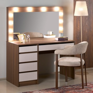 Kaptafel AMORIO 120x55 cm kasjmier/walnoot decor