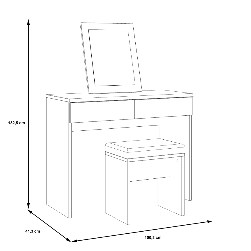 Kaptafel ERO + kruk bruin/zwart
