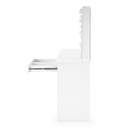 Kaptafel HOLLYWOOD met LED-verlichting 140x94 cm, wit