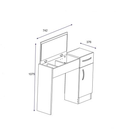 Kaptafel INCI 108,8x74,2 cm wit