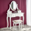 Kaptafel SARA 80x130 cm + stool 45x37 cm wit