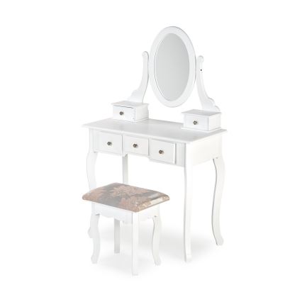 Kaptafel SARA 80x130 cm + stool 45x37 cm wit