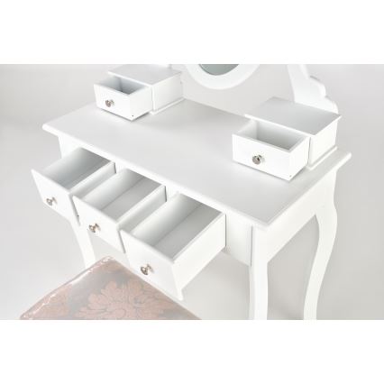 Kaptafel SARA 80x130 cm + stool 45x37 cm wit
