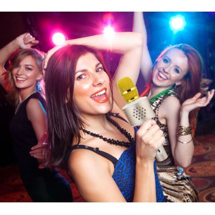 Karaoke-microfoon 6W/5V 1500 mAh Bluetooth goud