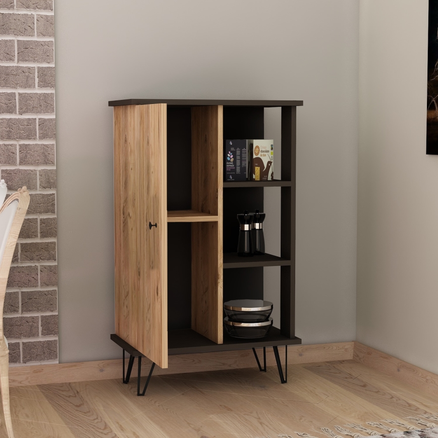 Kast BETA 80x55 cm zwart/bruin